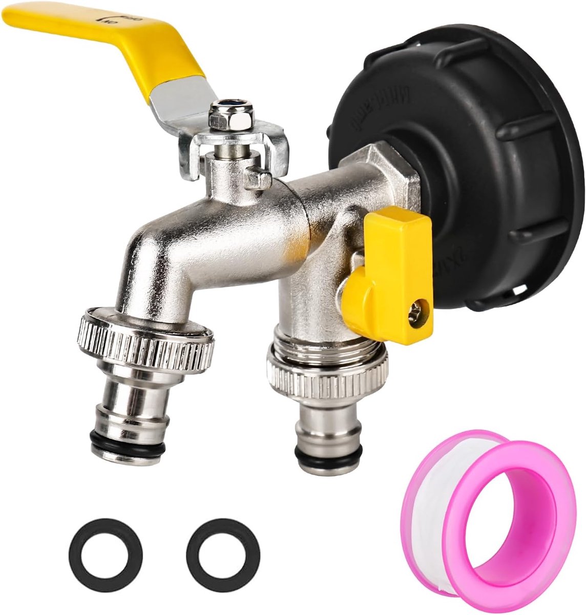IBC 1000L Water Tap IBC Tank Tap 1/2 Inch with Spout Extension S60 x 6 Coarse Thread IBC Container Connection Water - ShopVlot