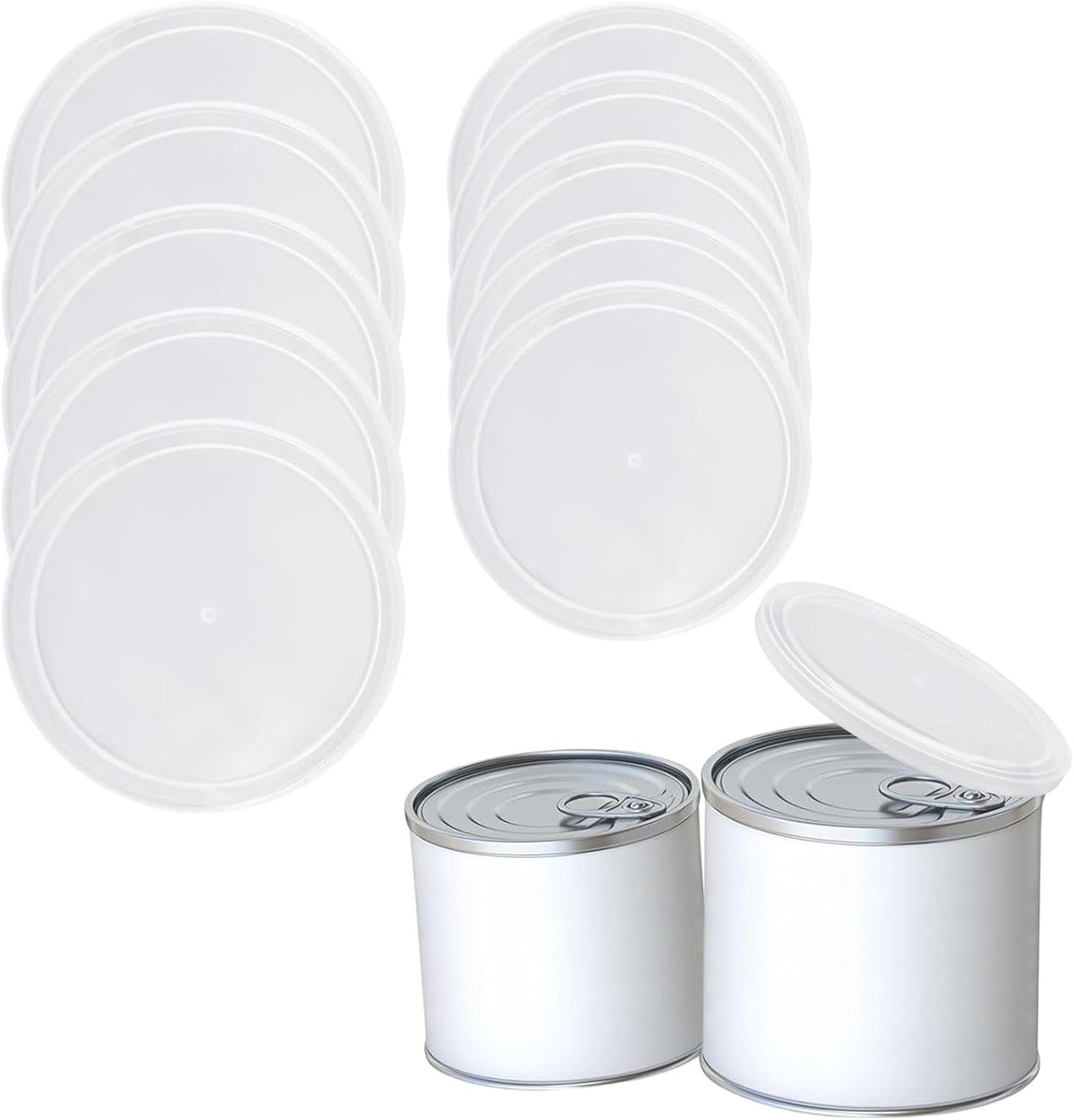 Pack of 10 Tin Lids, 400 g (5 Pieces) & 800 g (5 Pieces), Washable Can Lid, for Storing Food, Pet Food, Cat Food, Dog - ShopVlot