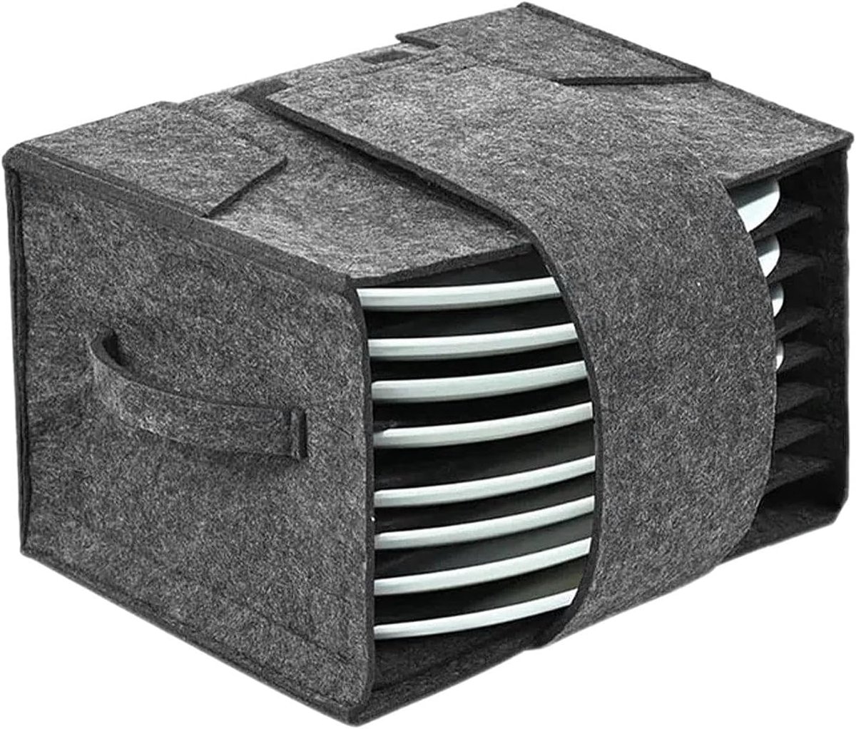 Bordhouder voor 8 borden - Vilt - Ruimtebesparend - Ideaal voor camping en picknick - SnelShoppen