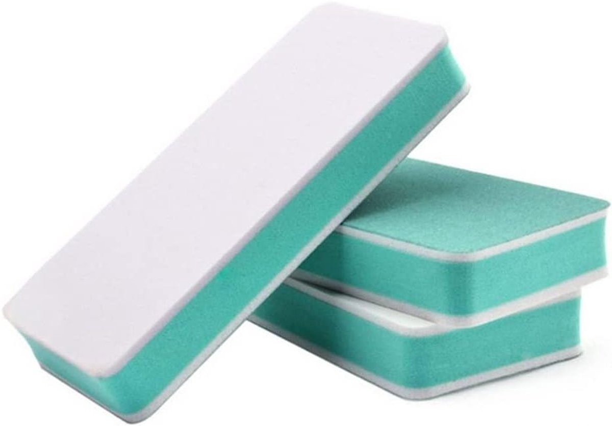 Nagelvijlen Set - Nagelbuffer Blokken - Nagels Polijsten - Dubbelzijdig - 30 stuks - Groen Wit