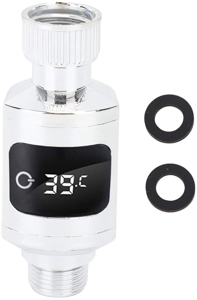 SnelShoppen - Digitale Douche Thermometer RVS Waterthermometer met Scherm voor Thuis, Keuken, Badkamer, Badkuip | Nauwkeurige Temperatuurmeting van 5
