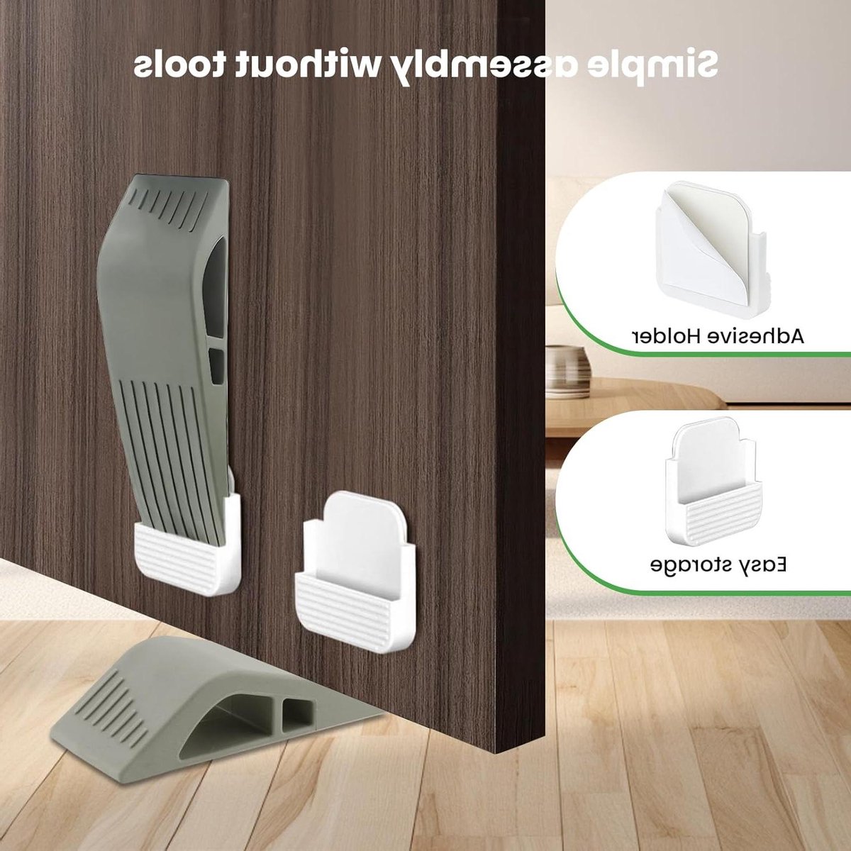Deurstopper Set - Deurwig Rubber - Deur Open Houden - Antislip en Krasbestendig - 14 x 5 x 3 cm