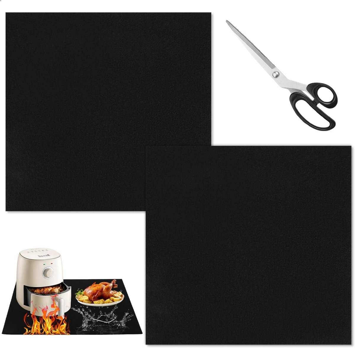 Pack of 2 Fireproof Pads, Heat Protection Mat, Heat Resistant Up to 1.832 °F, 30 x 30 cm, Heat Resistant Underlay - ShopVlot
