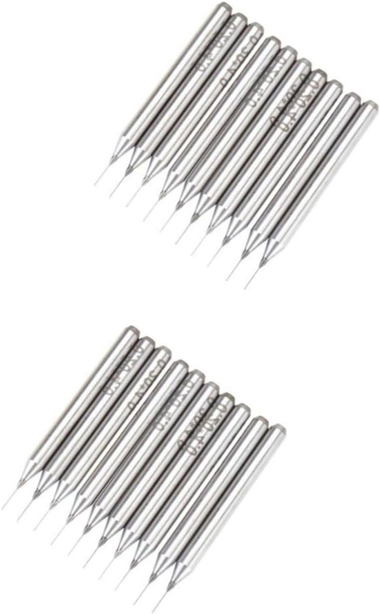 PCB Graveerboren - Vingerfrees Freesbits - Precisie Frezen - Wolfraam Staal - 02 mm - Zilver