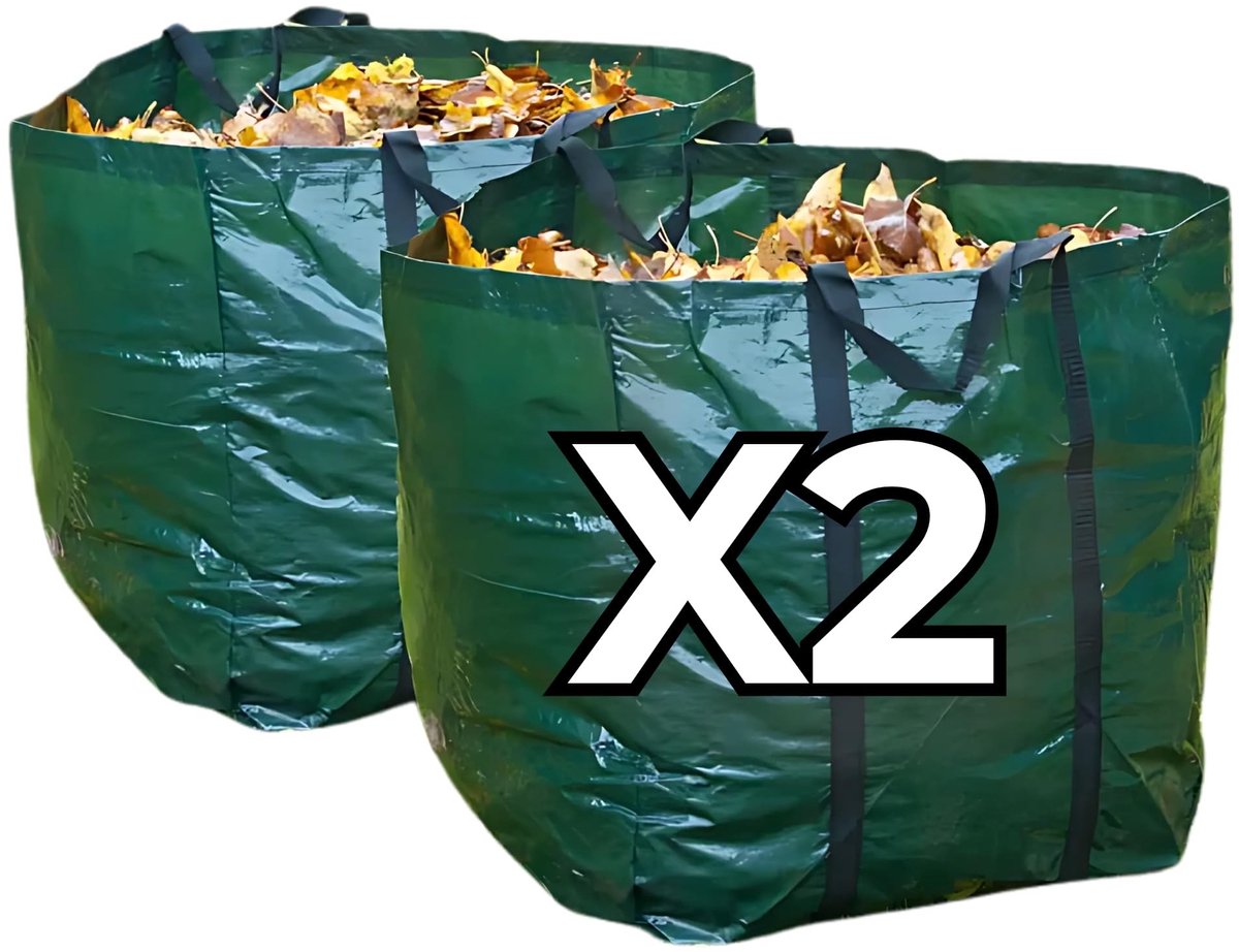 Omgoods - Set van 2 Grote Tuinafvalzakken 500L Herbruikbaar Waterdicht