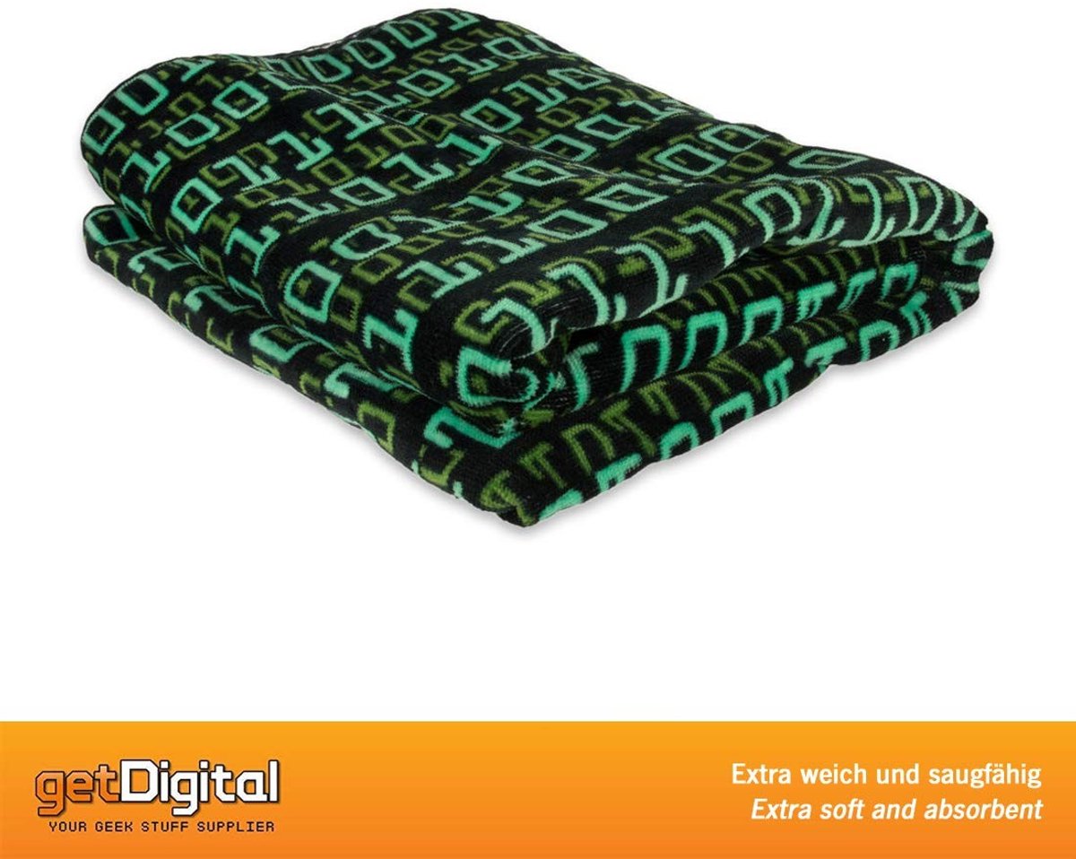 Omgoods - Binärcode Badhanddoek 140x70 cm 100% Katoen Zacht Sneldrogend