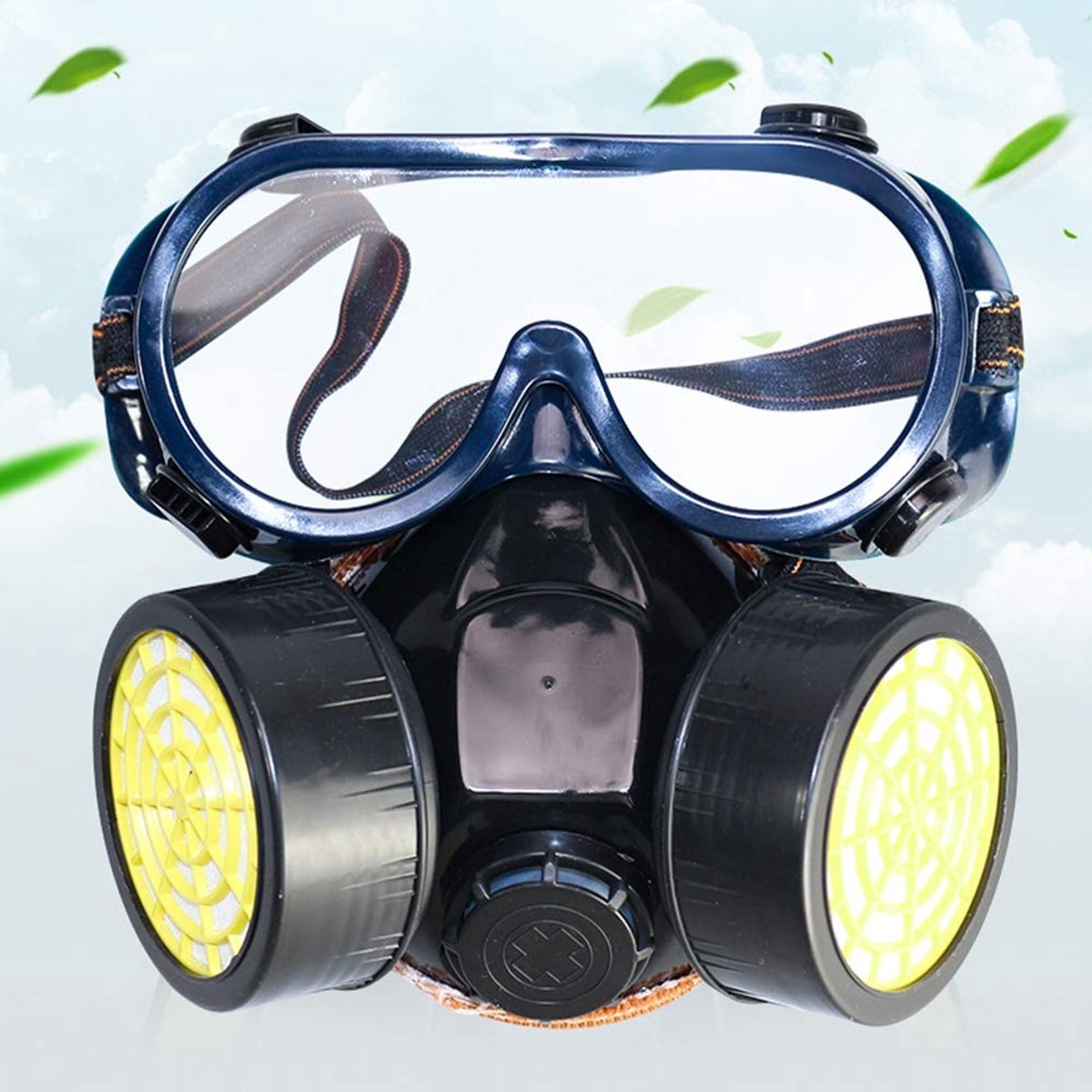 Omgoods - Herbruikbaar Volledig Gezichtsmasker met Veiligheidsbril en Dubbele Filter