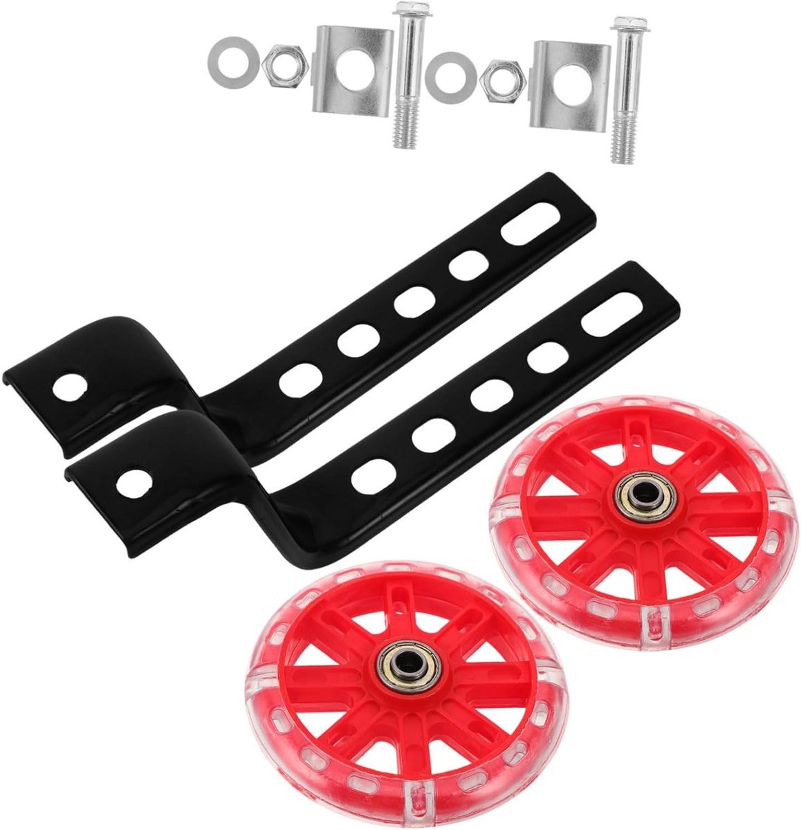 Zijwieltjes Fiets Oefenwielen Kinderfiets Leren Fietsen Verbeterde Stabiliteit 29 x 11.5 x 2 cm Rood