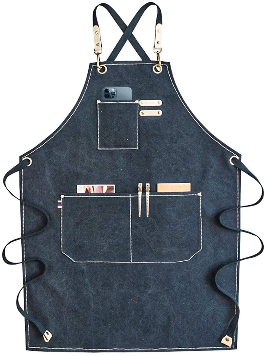 Omgoods - Pinafore Schort voor Volwassenen - Blauw