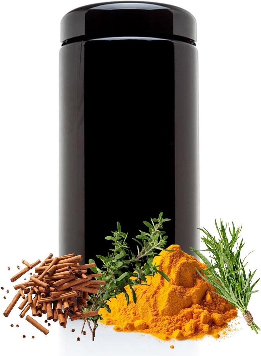 Omgoods - UV Bestendige Glazen Pot voor Kruiden, 250ml