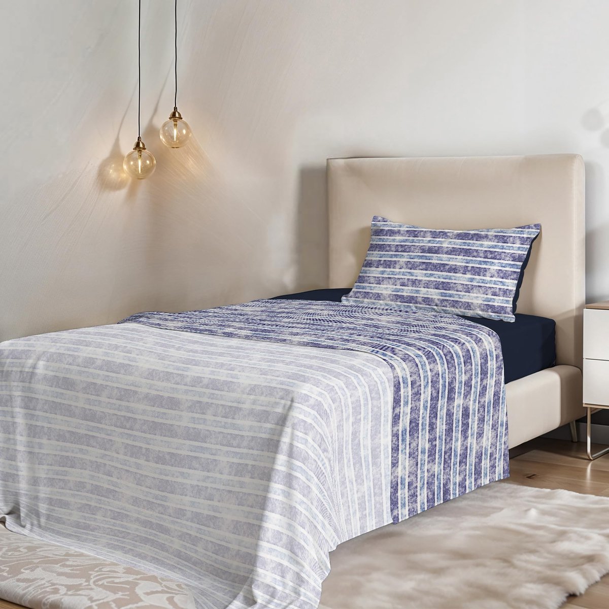 Omgoods - Beddegoedset 'Fantasy' van Microfiber met Strepen, 3-delig
