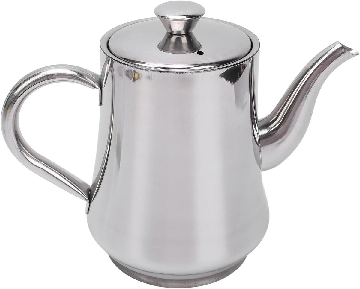 Roestvrijstalen Vetcontainer - Oliefilterpot Keuken - Frituurvet Opslaan - Met Afneembare Zeef - 48OZ - Zilver