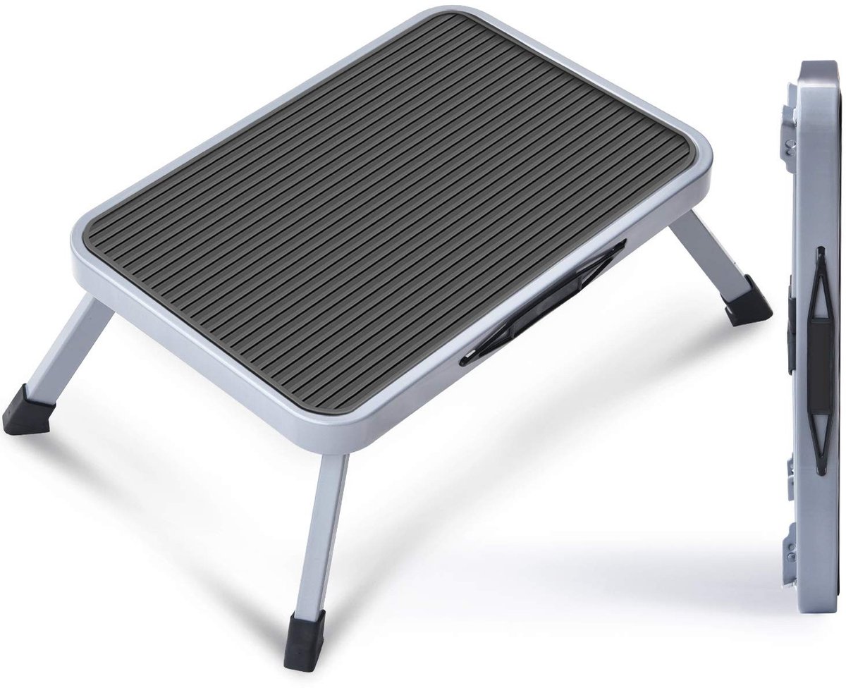 Omgoods - Vouwladder met Antislip Rubber Mat - Lichtgewicht en Veilig