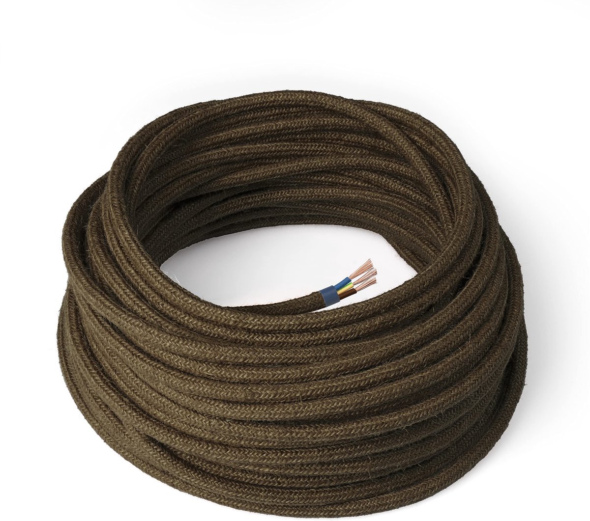Omgoods - Elektrische Kleur Kabel Kaki, Jute, 5m voor Lampen en Verlichting