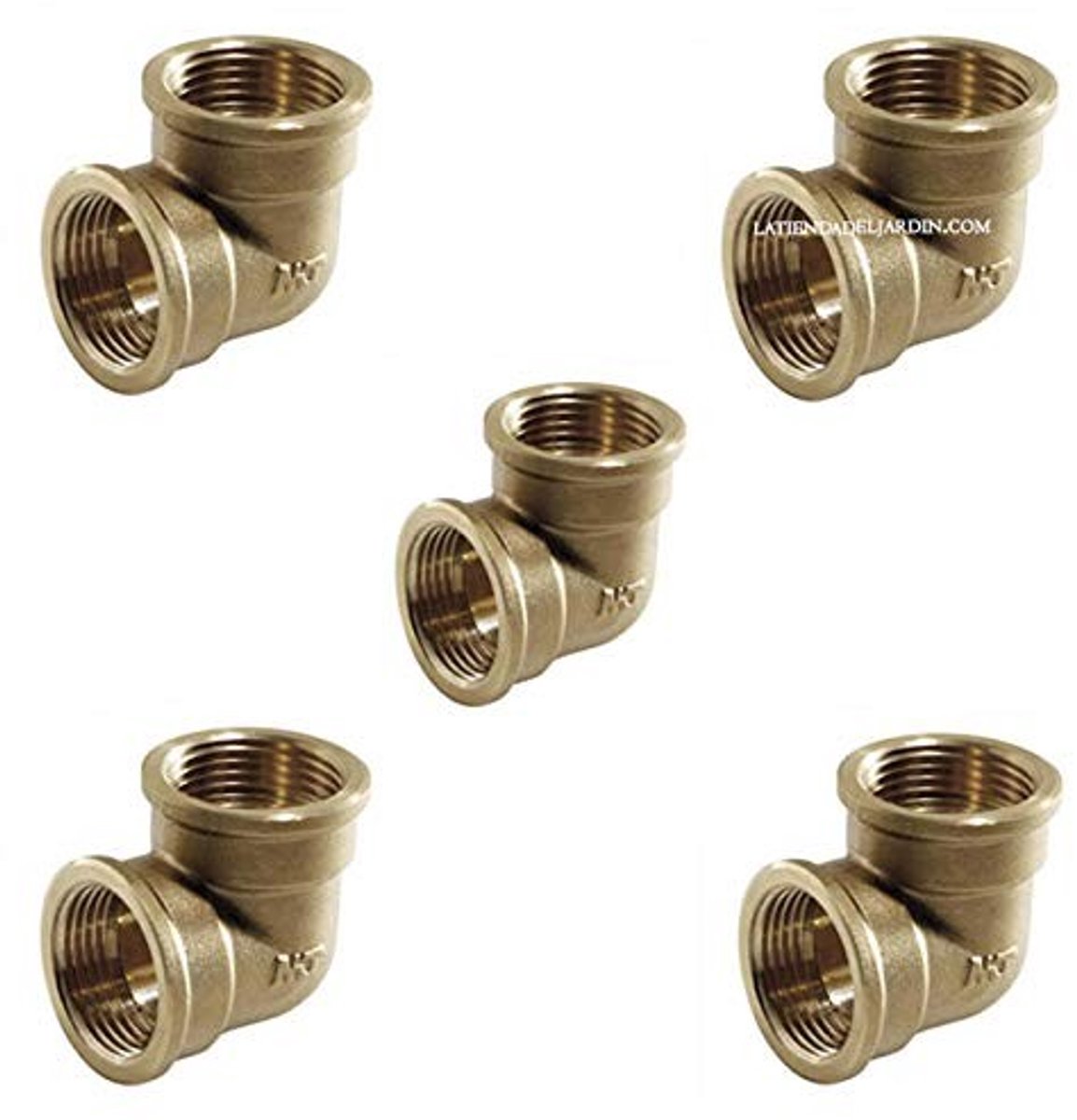 Omgoods - Set van 5 Hoekstukken van Messing voor Polyethyleen Buizen