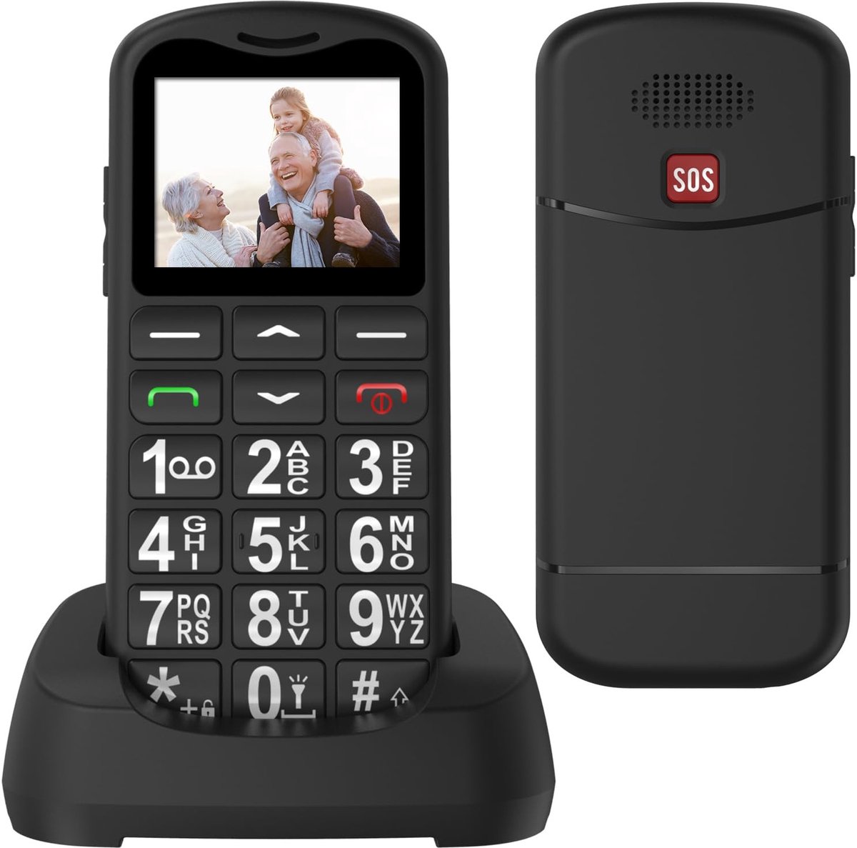 Omgoods - Mobiele Telefoon voor Senioren - Groot Toetsenbord, Dual, Knop