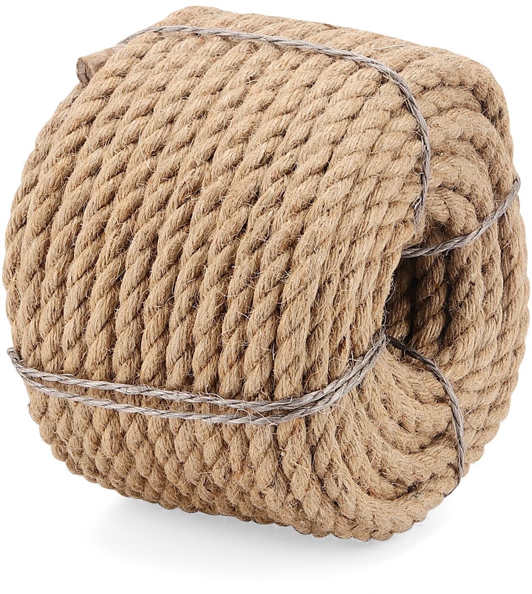 Omgoods- Jute Touw 30 m x 10 mm - Gedraaid Henneptouw - Sterk Koord - Ambachtelijke Toepassingen - Rustieke Uiterlijk - Breukbestendig
