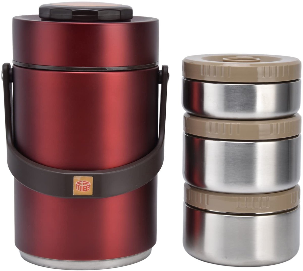 Omgoods- Voedselpot 2,3L - Geïsoleerde Lunchcontainer - Roestvrij Staal 304 - 3 Lagen - Vacuüm - Hoogte 24,5cm - Lunchbox