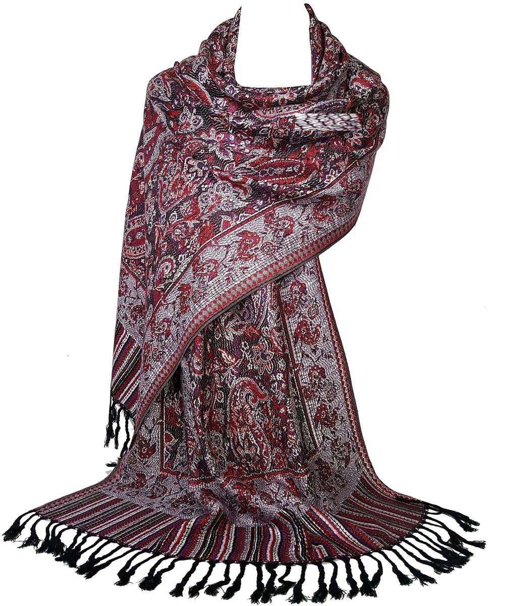Omgoods - Pashmina Sjaal met Mozaïekpatroon voor Dames