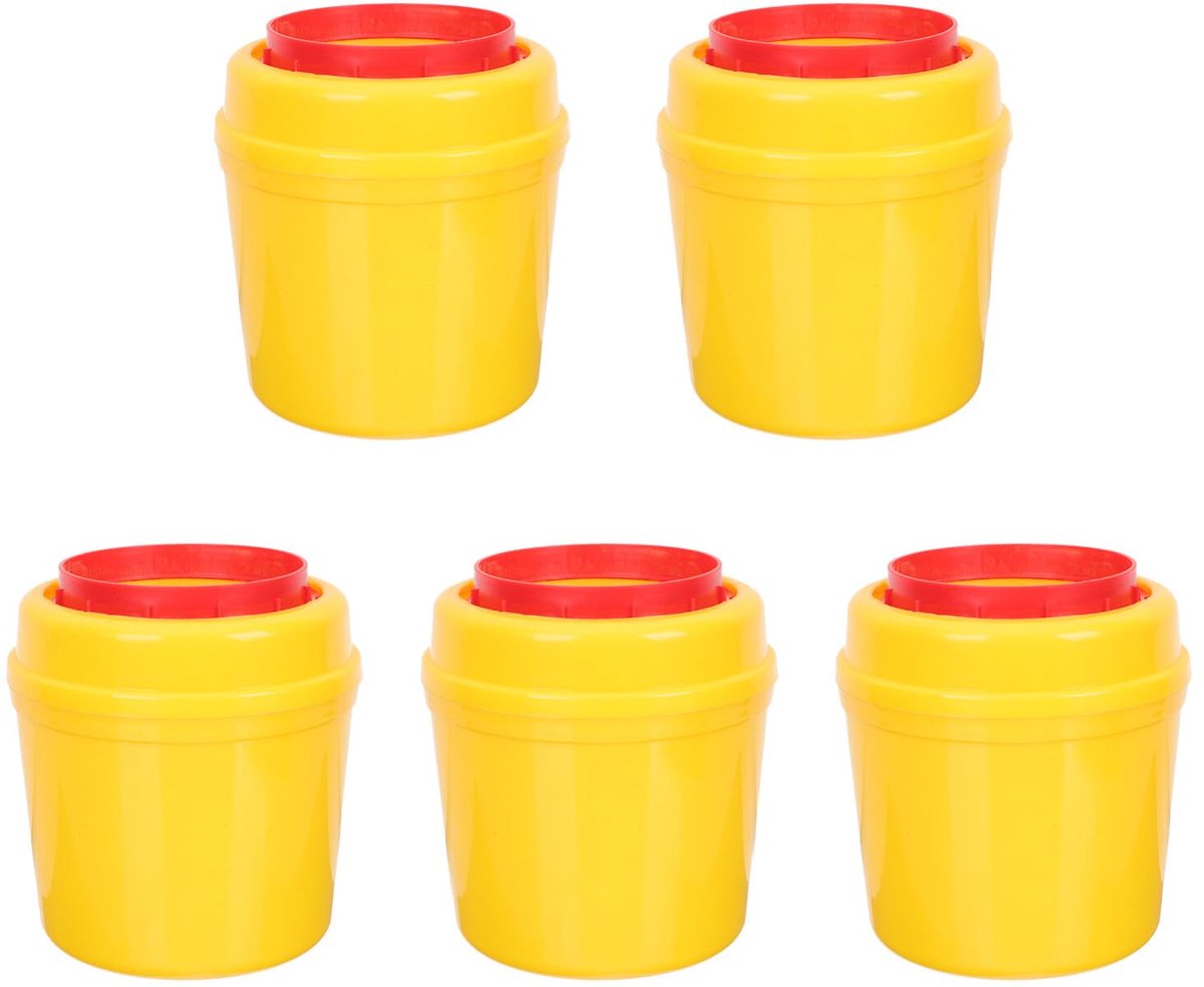 Omgoods- Naaldencontainer Veilig - Naaldcontainer - Afvalcontainer - Spuitemmer - Canulebox - Geel 5 stuks
