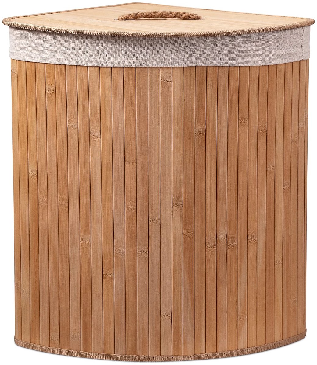 Omgoods - Eco-vriendelijke Bamboe Wasmand met Deksel, 55L