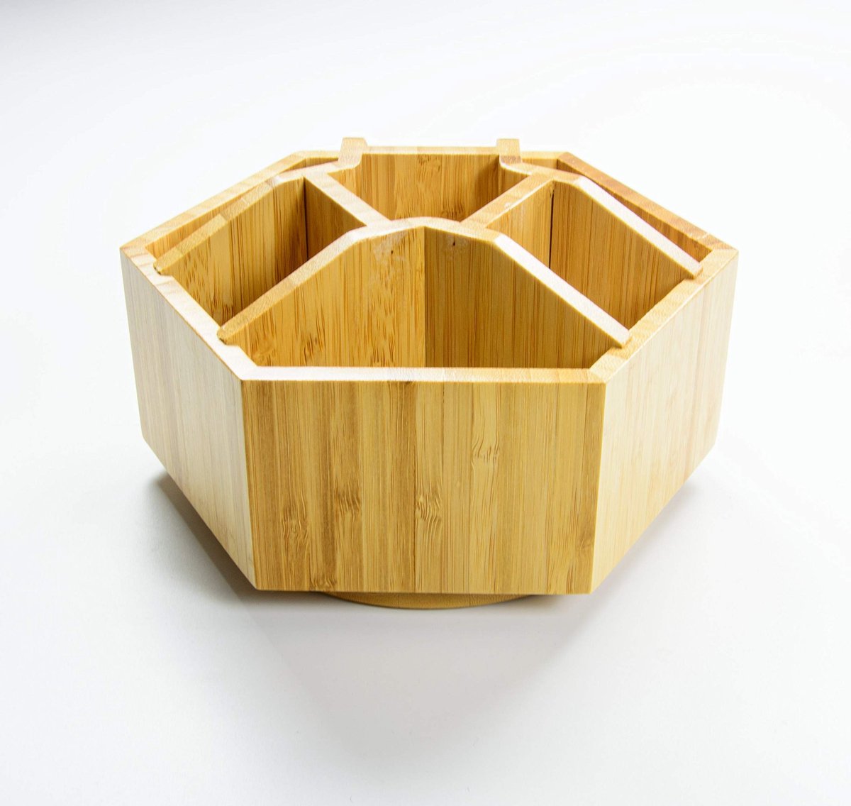 Omgoods - Bamboo Draaibare Bureau Organizer - Multifunctioneel voor Cosmetica & Kantoorbenodigdheden