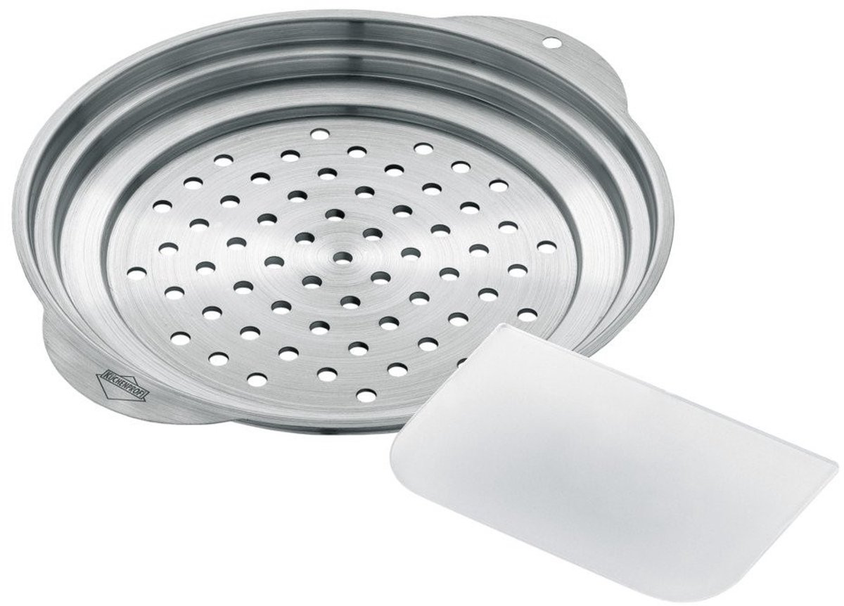 Omgoods - Spätzle-aas met Schraper 27cm Roestvrij Staal