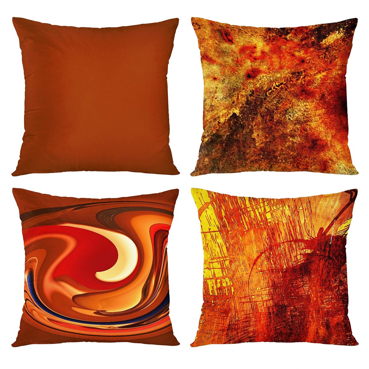 Omgoods - Set van 4 Abstracte Watercolor Kussenhoezen 45 x 45 cm
