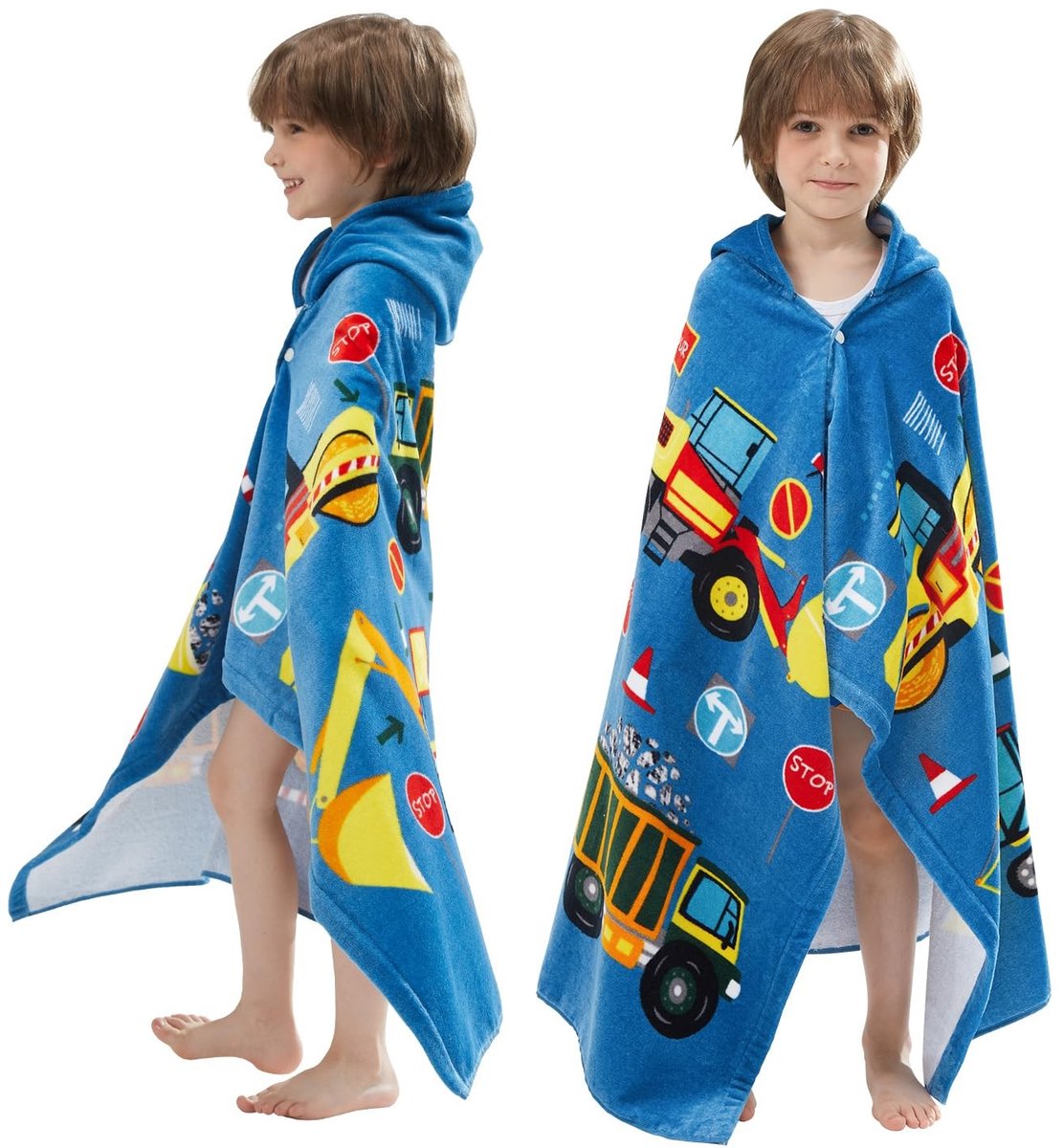 Omgoods - Kinder Strandhanddoek met Capuchon 100% Katoen Zacht en Absorberend 50 x 30 Inch