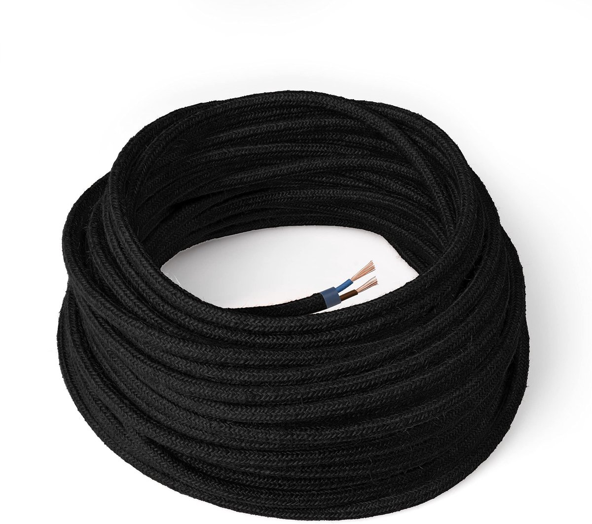 Omgoods - Elektrische Kleur Kabel Zwart, Jute, 5m voor Lampen en Verlichting