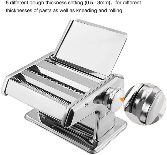 Omgoods- Pastamachine Handmatig - Roestvrij Staal - Pasta Roller - Noedelsnijder - Verstelbare Dikte 0,5-3 mm - Gezond en Comfortabel - Pasta Maker — afbeelding 2