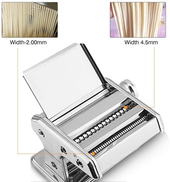Omgoods- Pastamachine Handmatig - Roestvrij Staal - Pasta Roller - Noedelsnijder - Verstelbare Dikte 0,5-3 mm - Gezond en Comfortabel - Pasta Maker — afbeelding 4