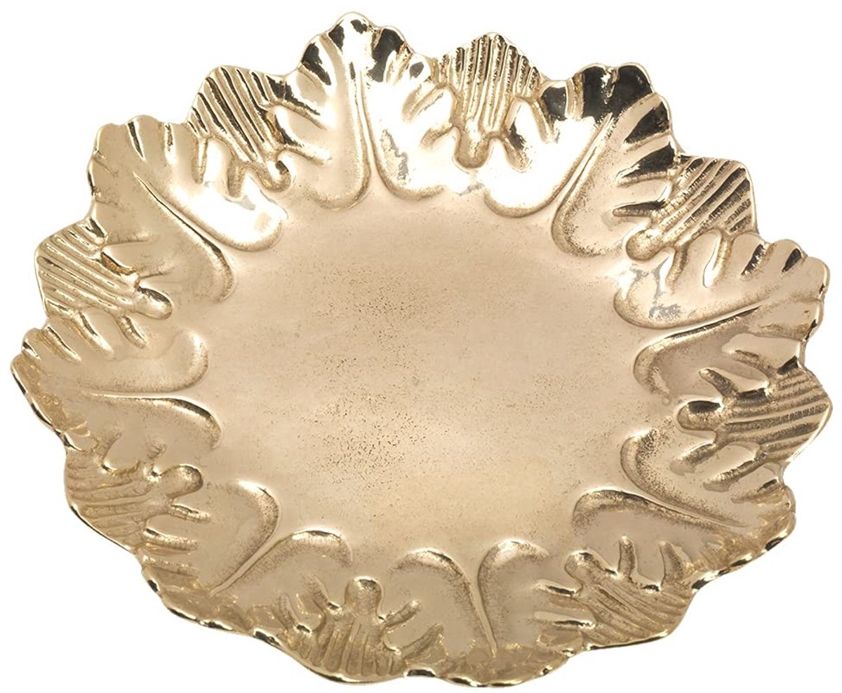 Omgoods - Bladvormig Kaarsenplateau Ø16 cm Goud