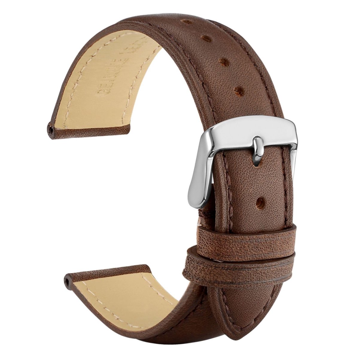 Omgoods - Vintage Leren Horlogeband met RVS Gesp 14-24mm