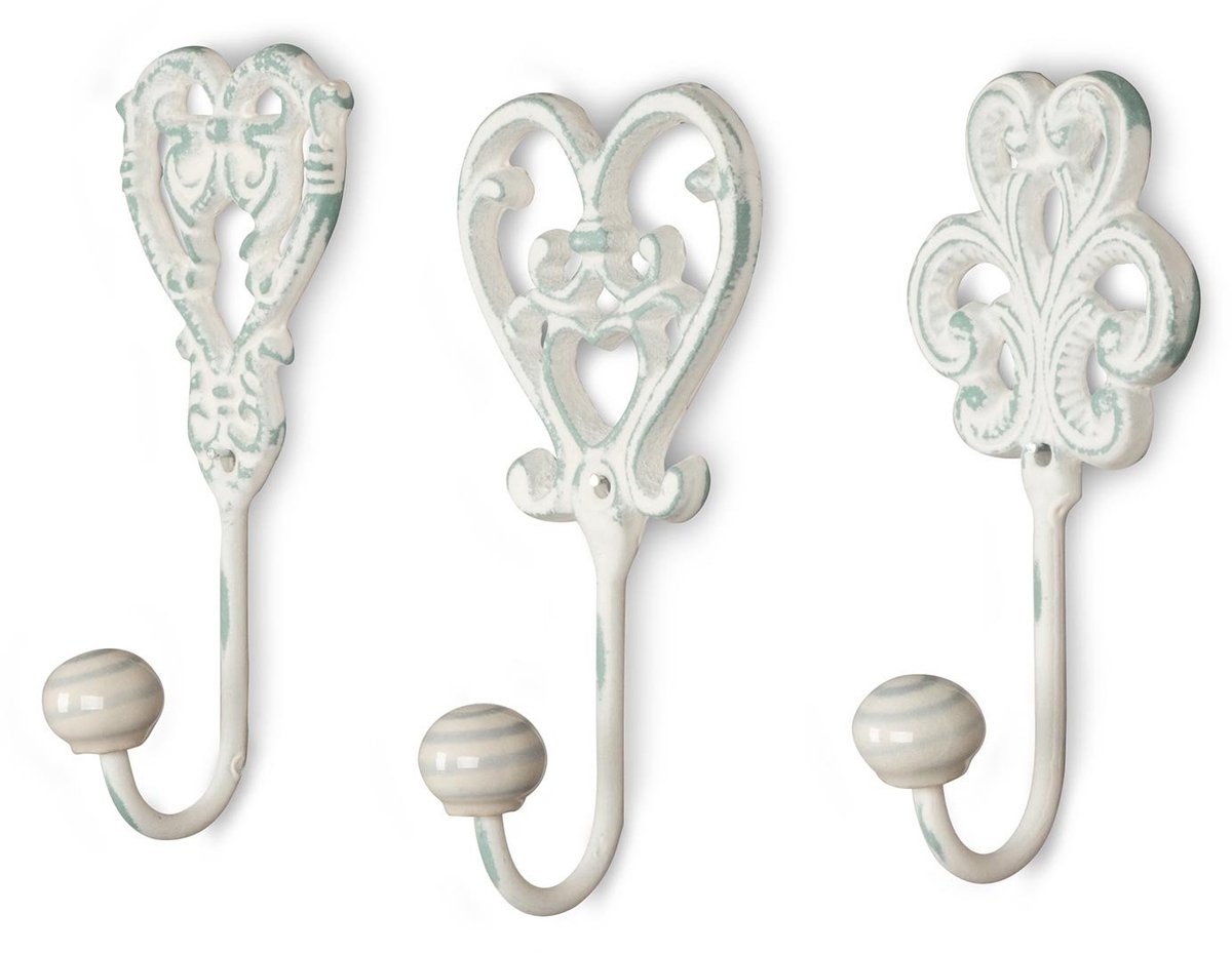 Omgoods - Set van 3 Wandhaken in Wit en Grijs voor Kleding