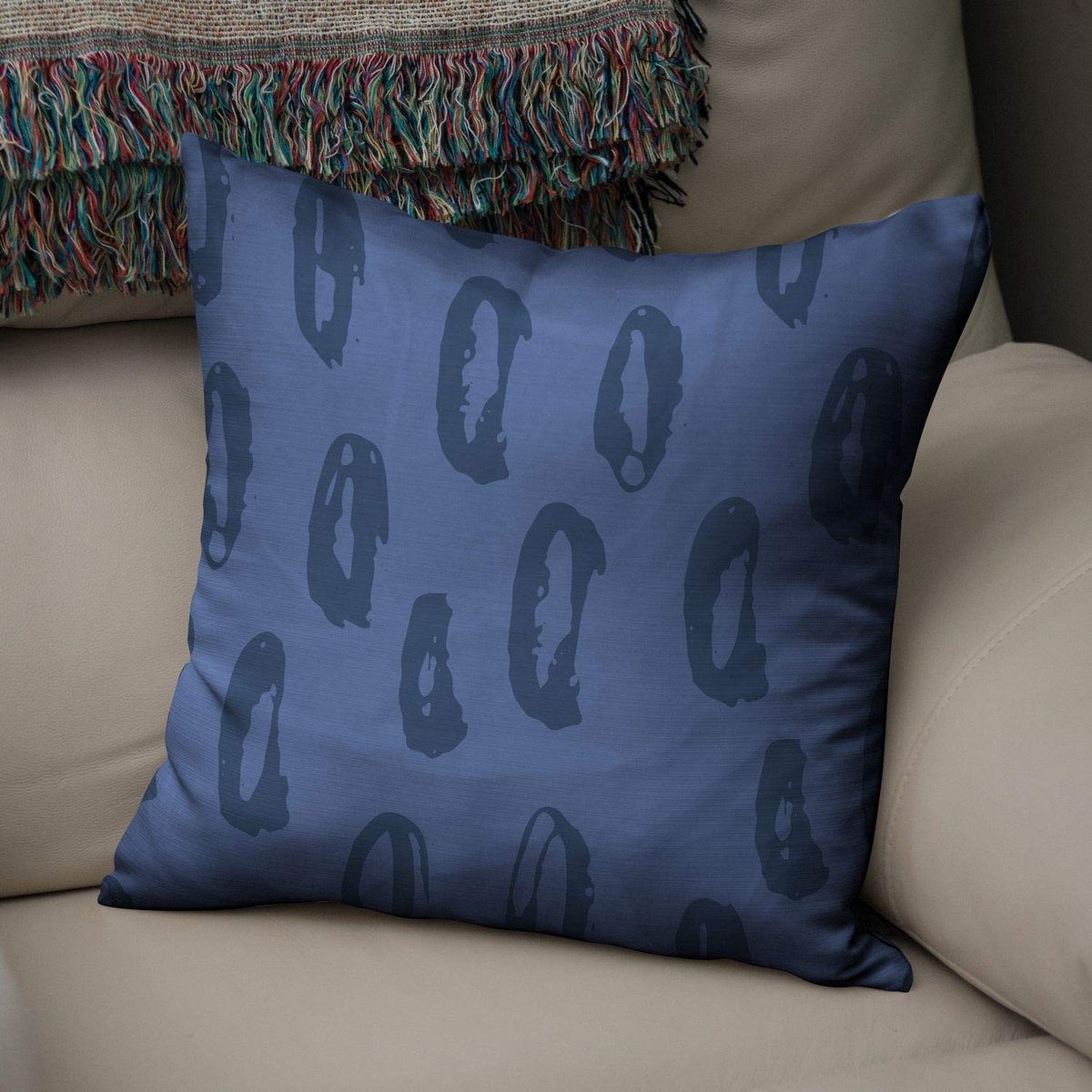 Omgoods - Decoratieve Kussenhoezen, Blauw, 43x43 cm