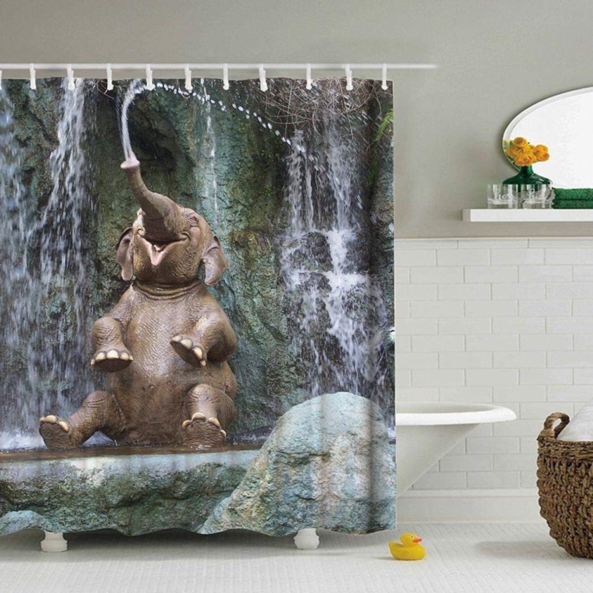 Omgoods - Douchegordijn met 3D Kunstprint - Waterdicht Polyester 180x180cm