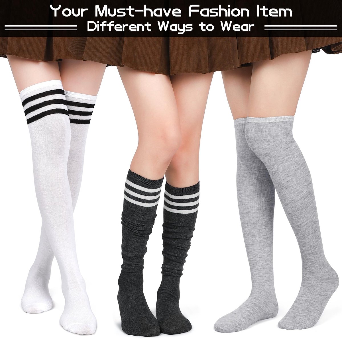 Omgoods - 6 Paar Overknee Thigh Socks voor Vrouwen