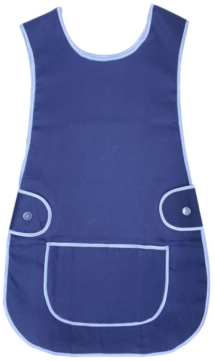 Omgoods - Unisex Tabard Schort met Grote Pocket voor Keuken en Schoonmaak
