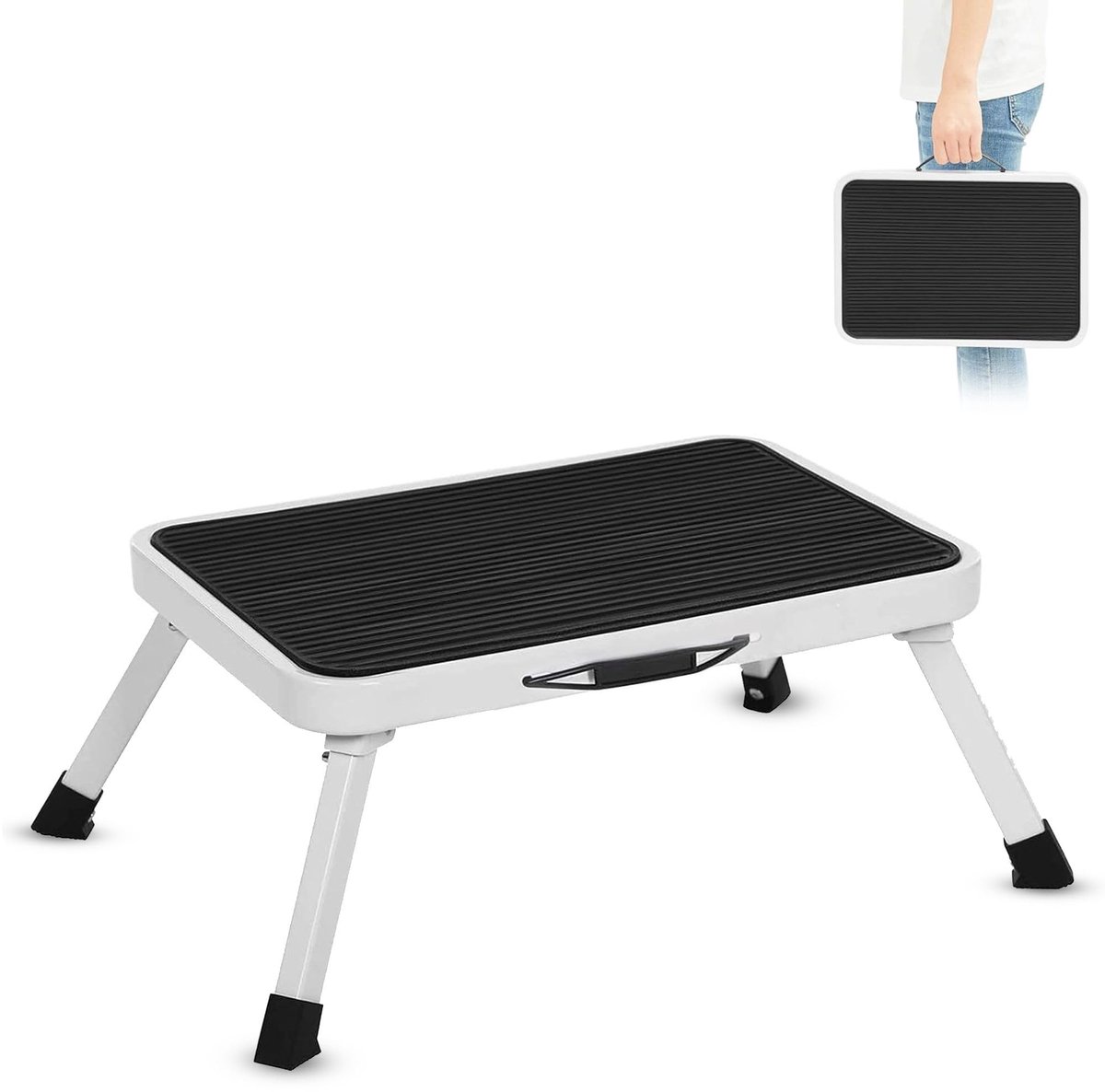 Omgoods - Vouwbare Stapkruk - Met Handvat en Antislip voor Binnen en Buiten