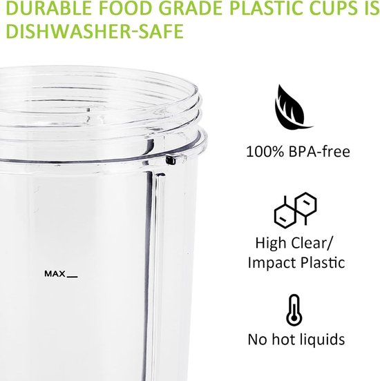 Omgoods - Blender Vervangende Bekers 24oz voor NutriBullet Pro 900w/600w - 2 Pack — afbeelding 3