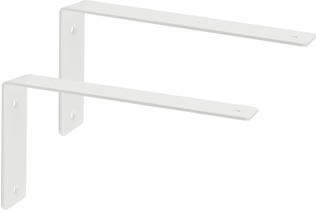 Omgoods - RVS Plankdrager Set van 2, Wit