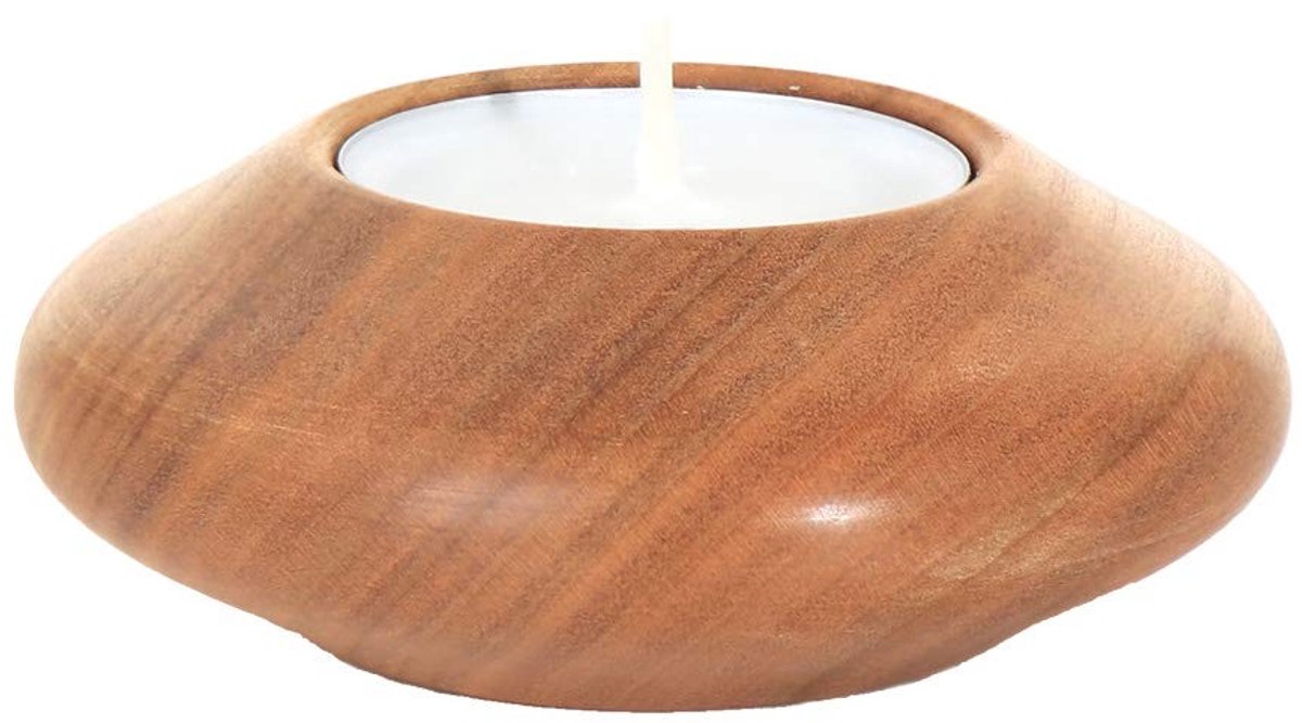 Omgoods - Set van 3 Houten Theelichthouders voor Tafeldecoratie