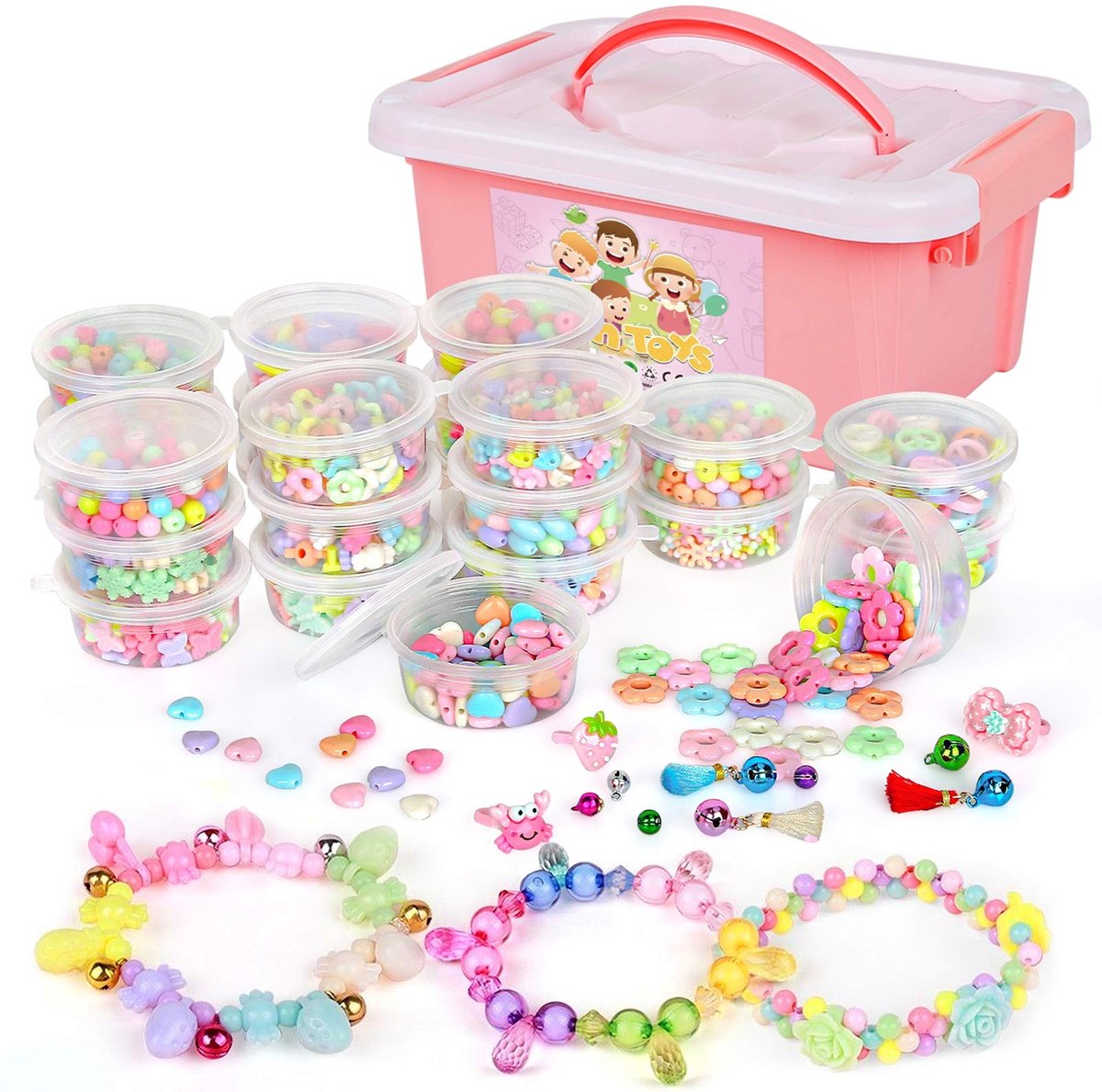 Omgoods - 2000-delige Kindersieraden Set met Opbergdoos