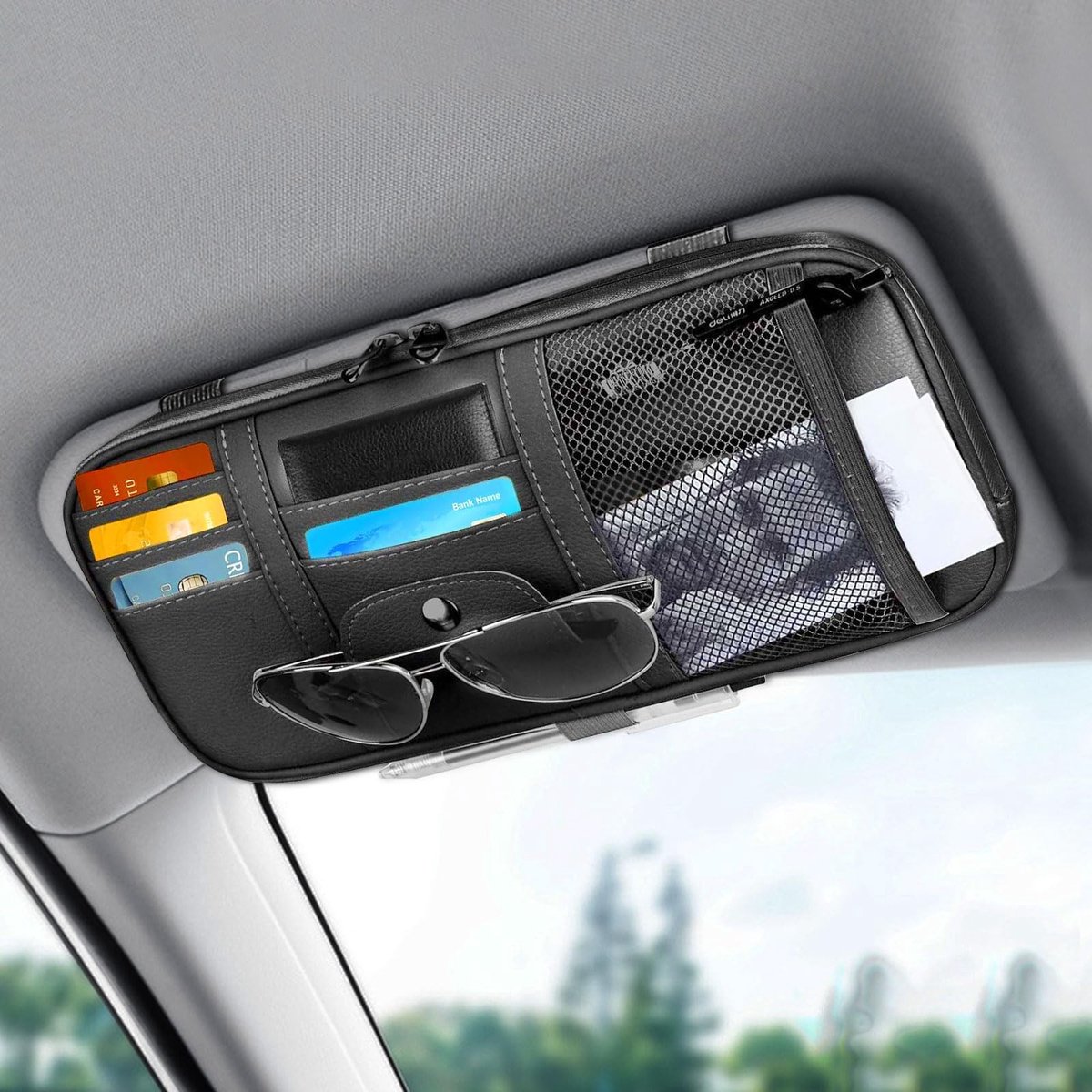 Omgoods - Multifunctionele Autovisor Organizer voor Zonnebrillen en Pennen