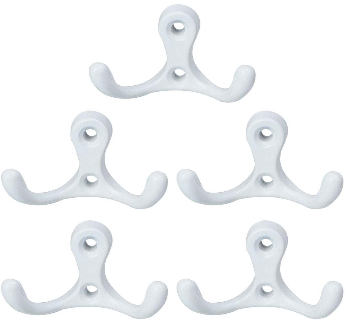 Omgoods - Dubbele Wandhaken voor Jassen en Sjaals, Set van 5