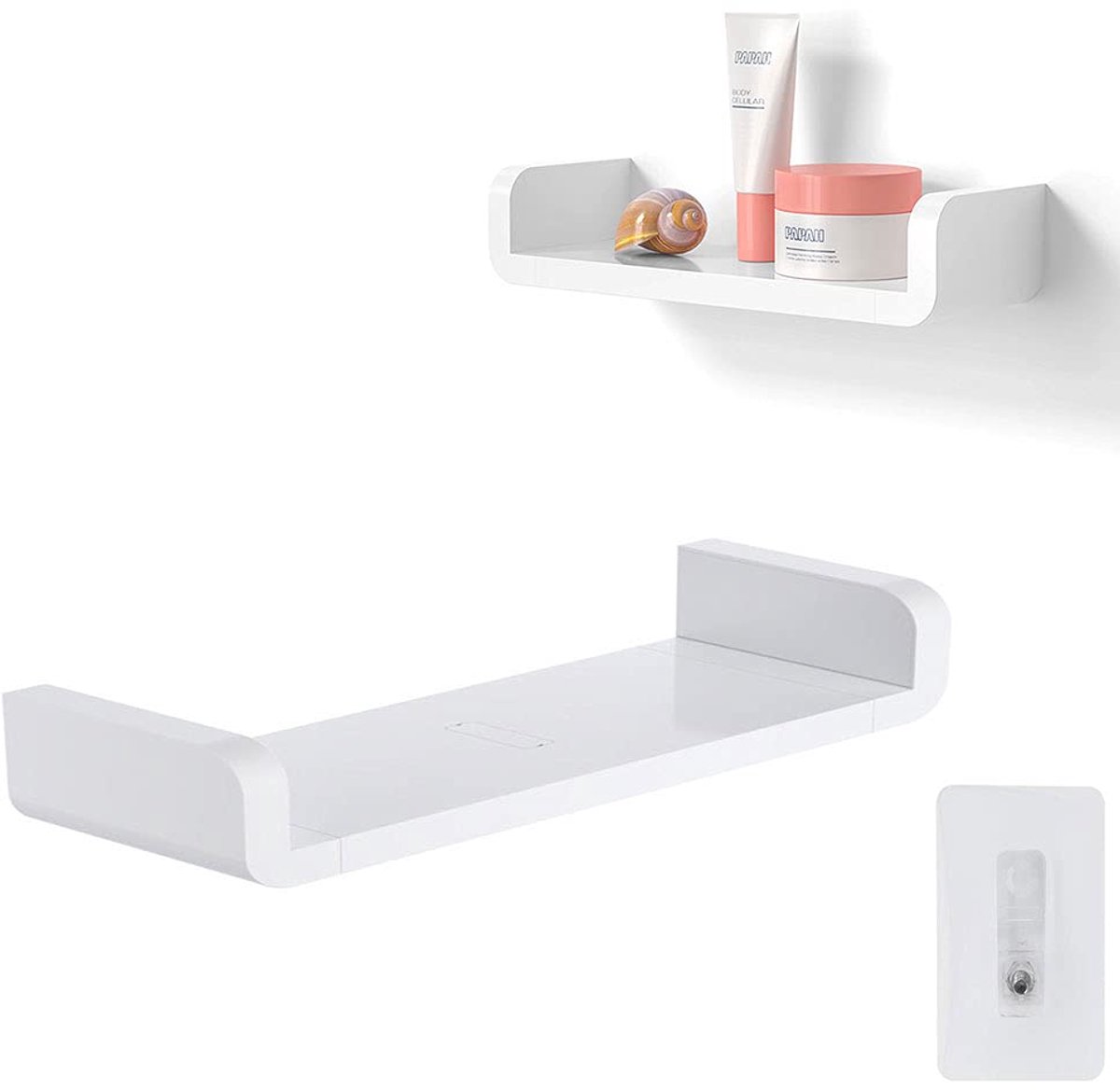Omgoods - Doucheplank zonder boren - Badkamer organizer met zelfklevende planken