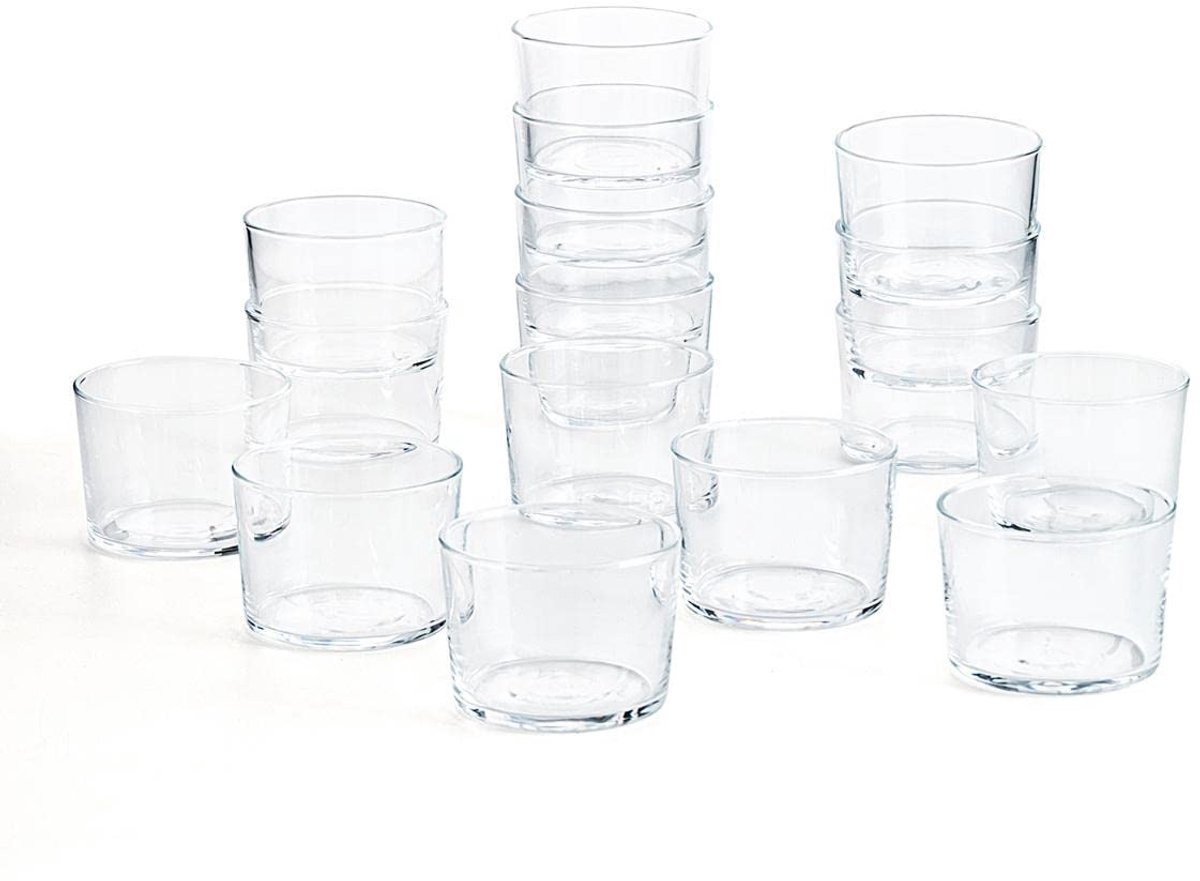 Omgoods - Set van 16 Glazen van 23 cl, Geschikt voor Koude Dranken