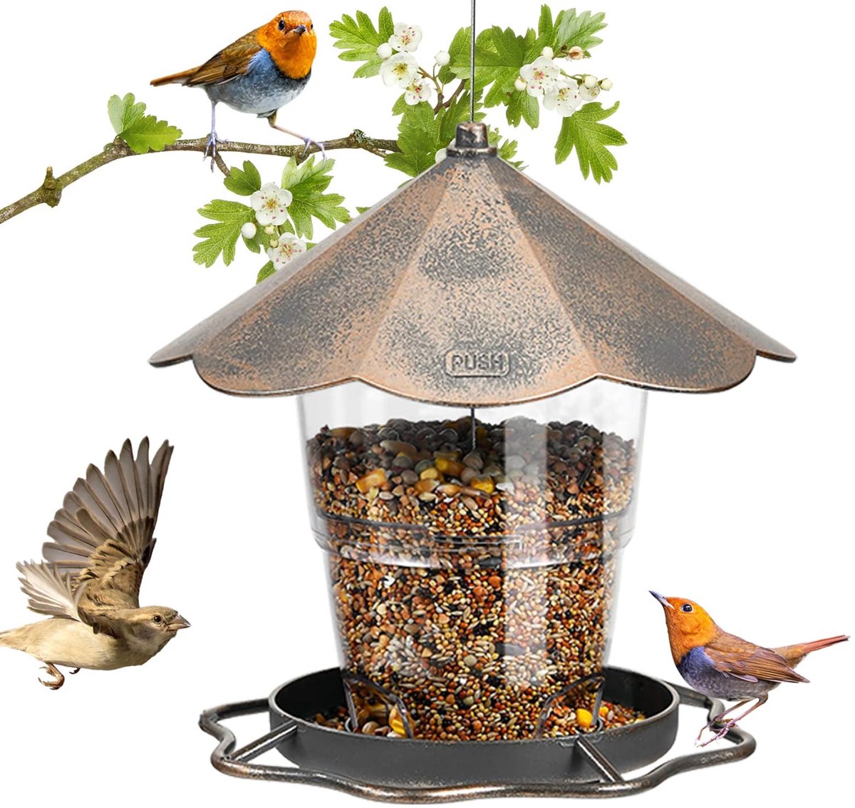 Omgoods - Hangend Vogelvoederhuisje - Opvouwbare Dispenser voor Tuinvogels