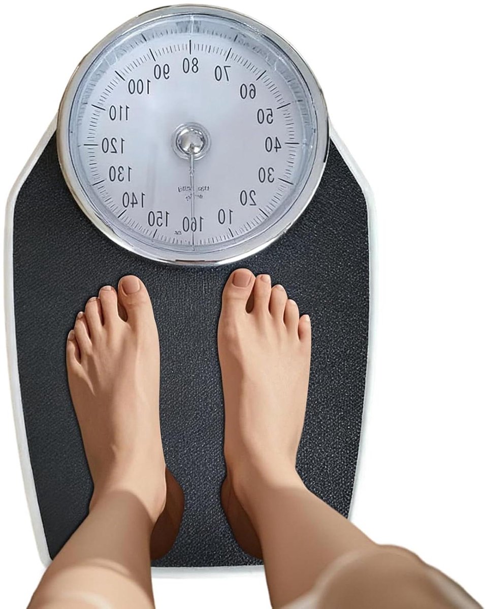 Mechanische Personenweegschaal - Badkamerweegschaal Lichaamsgewicht - Gewicht Meten - Verbeterde Grip Technologie - 160 kg - Uniek Kenmerk